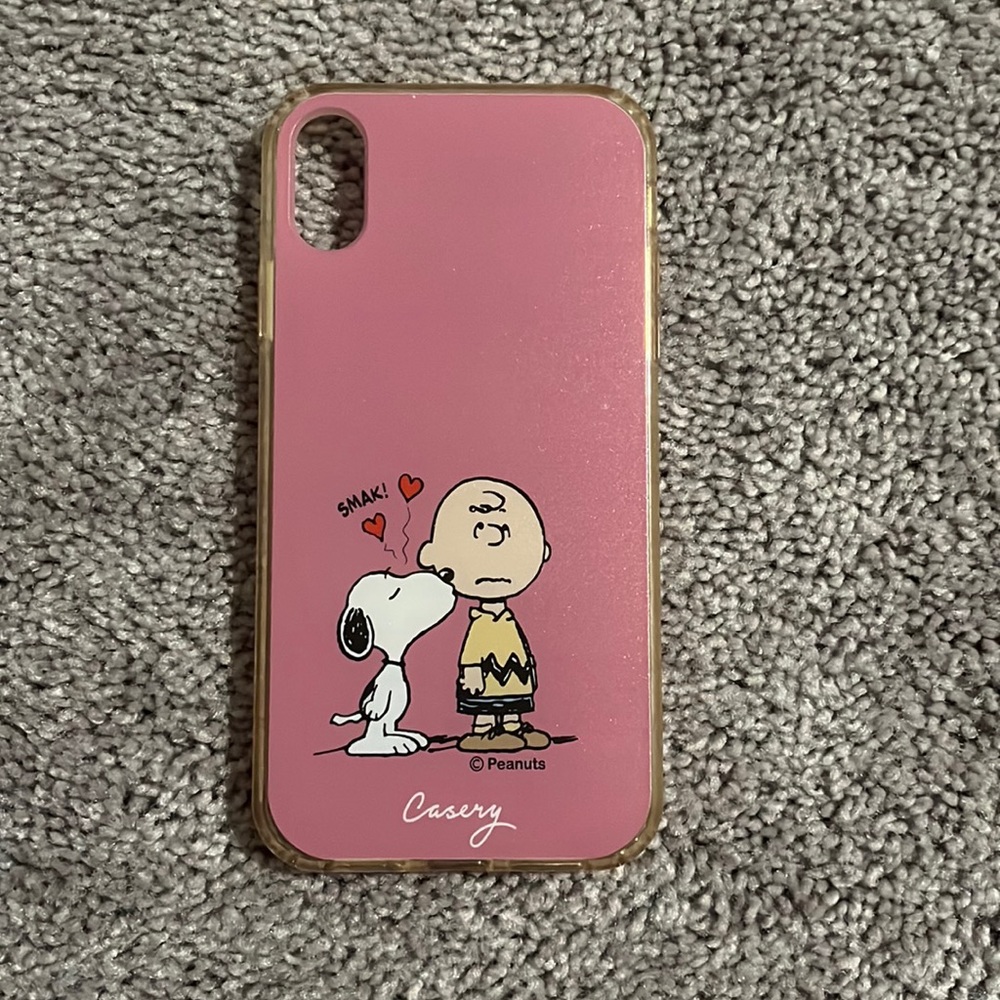 Pink peanuts aesthetic phone case